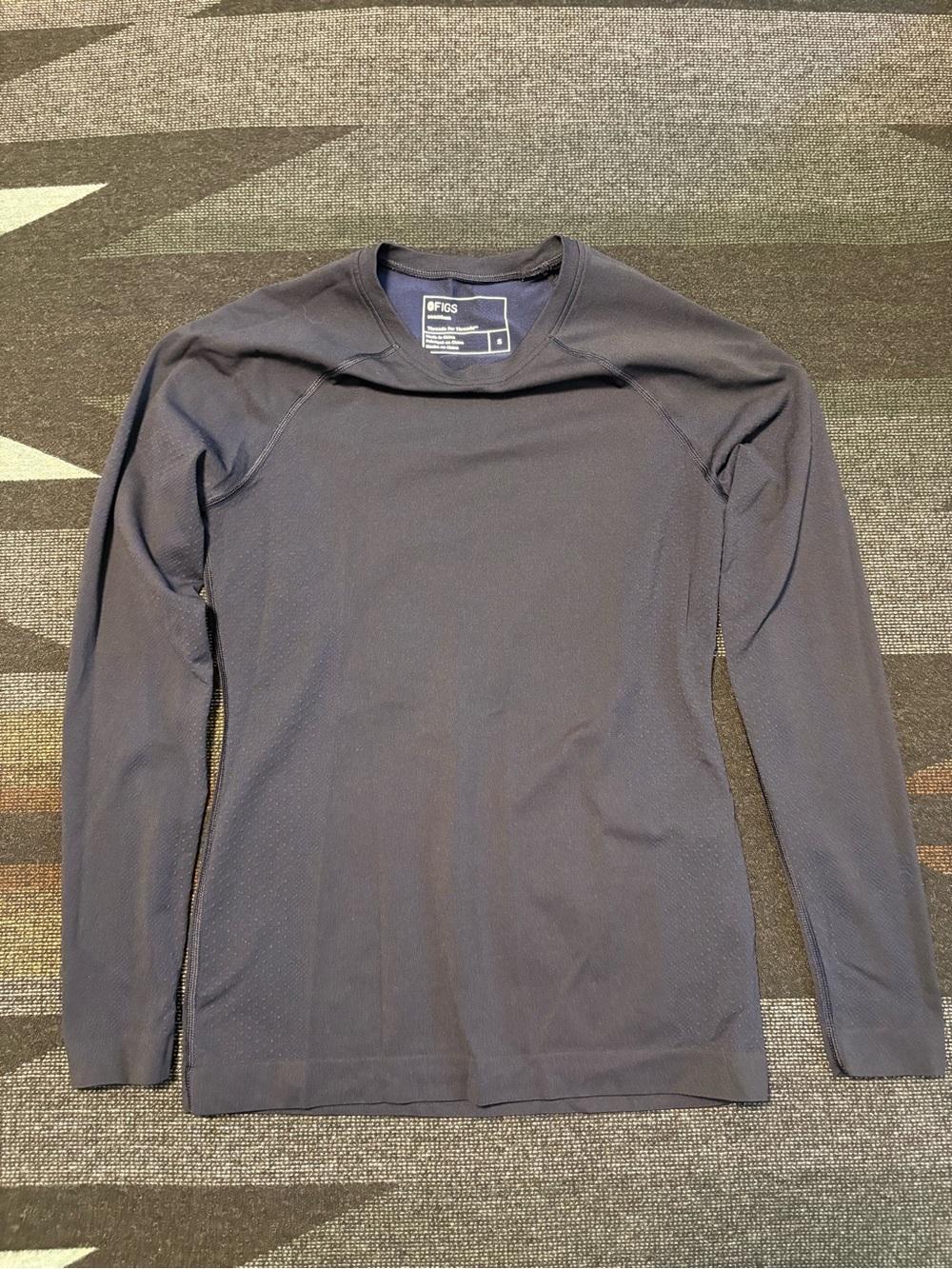 Figs Salta Long Sleeve Top, Navy Blue